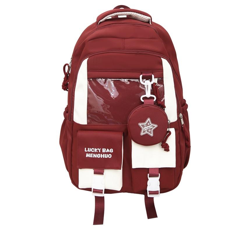 College style color matching large-capacity student schoolbag junior high school student Korean version casual backpack