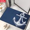 1pz Zerbino Nautico con Ancora 700gsm Antiscivolo in Microfibra per Camera da Letto Soggiorno Ingresso Campeggio Esterno