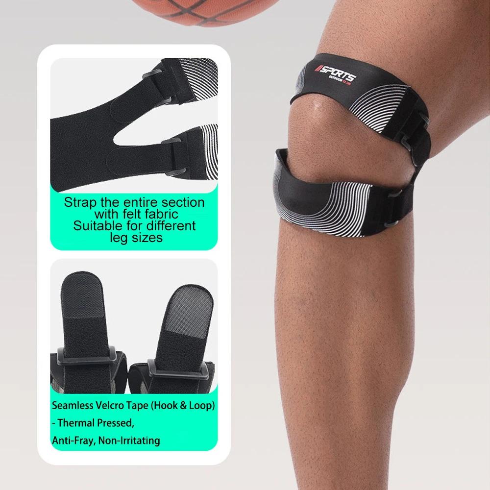 1 Stück Patella Knieorthese Pro für Meniskusriss, Verstellbare Orthopädische Kompressions-Patellasehnenstützbandage mit Patella-Polstern