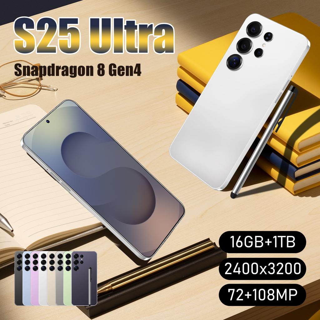 S25 Ultra Android 15 Smartphone - 2GB RAM + 16GB ROM, Built-in Stylus, HD Display, Multi-Camera