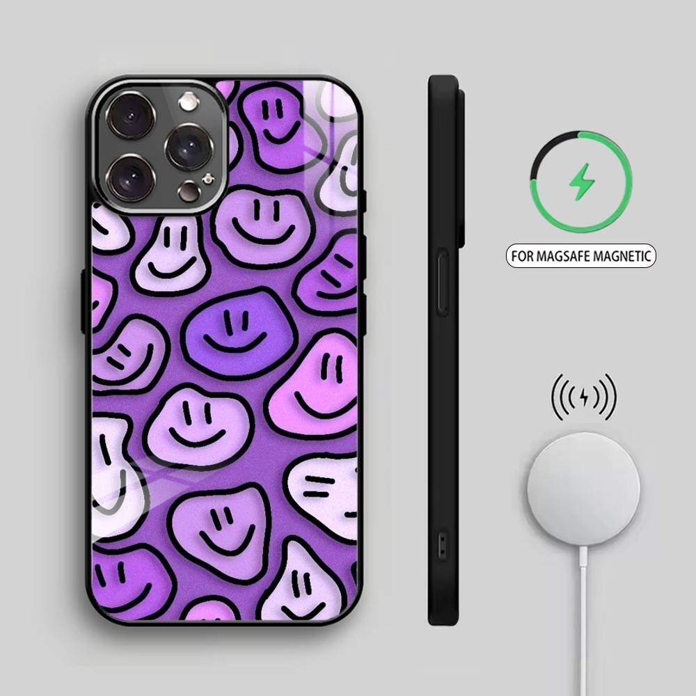 C-Cute Smile A-Art Phone Case For iPhone17,16,15,14,13,12,11 Plus,Pro Max Magnetic For Magsafe Wireless Charging iPhone17Air