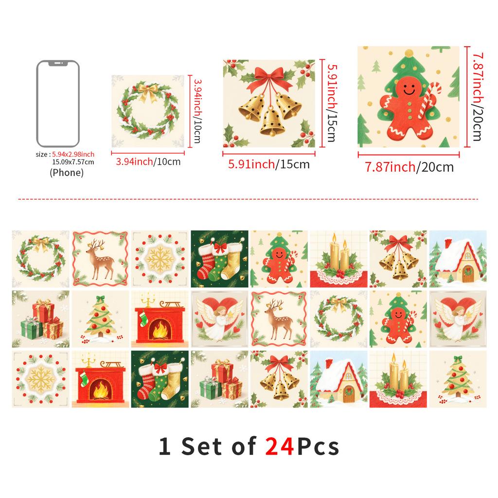 Christmas Tile Decoration Stickers Kitchen Oil-Proof Stickers Bathroom Bedroom Renovation Wall Stickers European Style Self-Adhesive Wall Paper