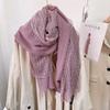 180*90cm Cotton Linen Fashion Scarf with Lace Trim, Four Season Scarf Shawl Beach Gauze,Long Lightweight Travel scarf