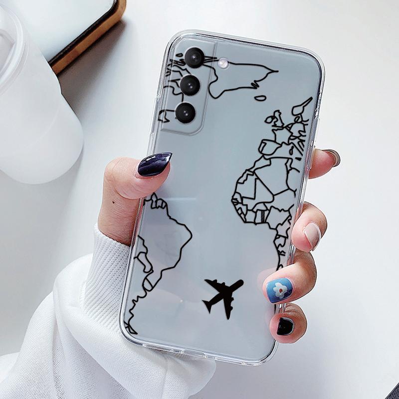 

Transparent Case For Samsung Galaxy S23 S 23 Ultra S23 Plus Cover Cartoon Flowers Soft TPU Shockproof Funda For Samsung S24+ Bag Samsung S23