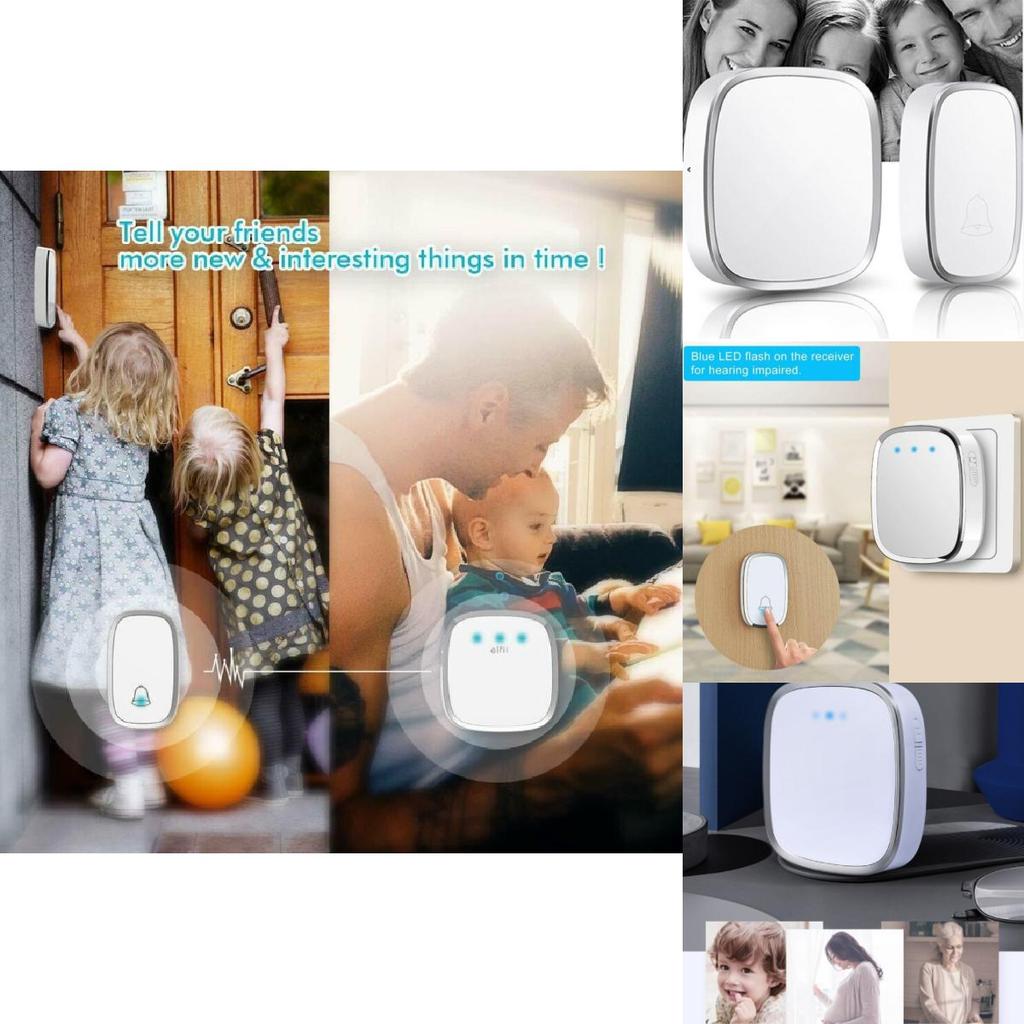 Wireless White A101 Remote Control Electronic Doorbell Ideal For Home Villa And Seniors
