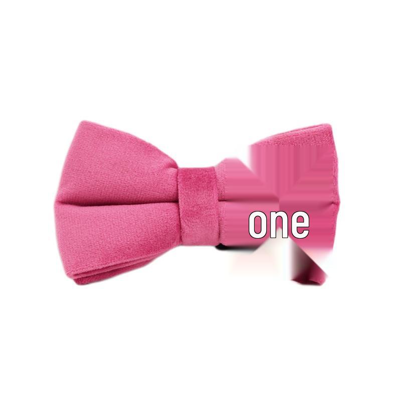 Rose Red Velvet Pet Collar & Leash Set with Bow Knot