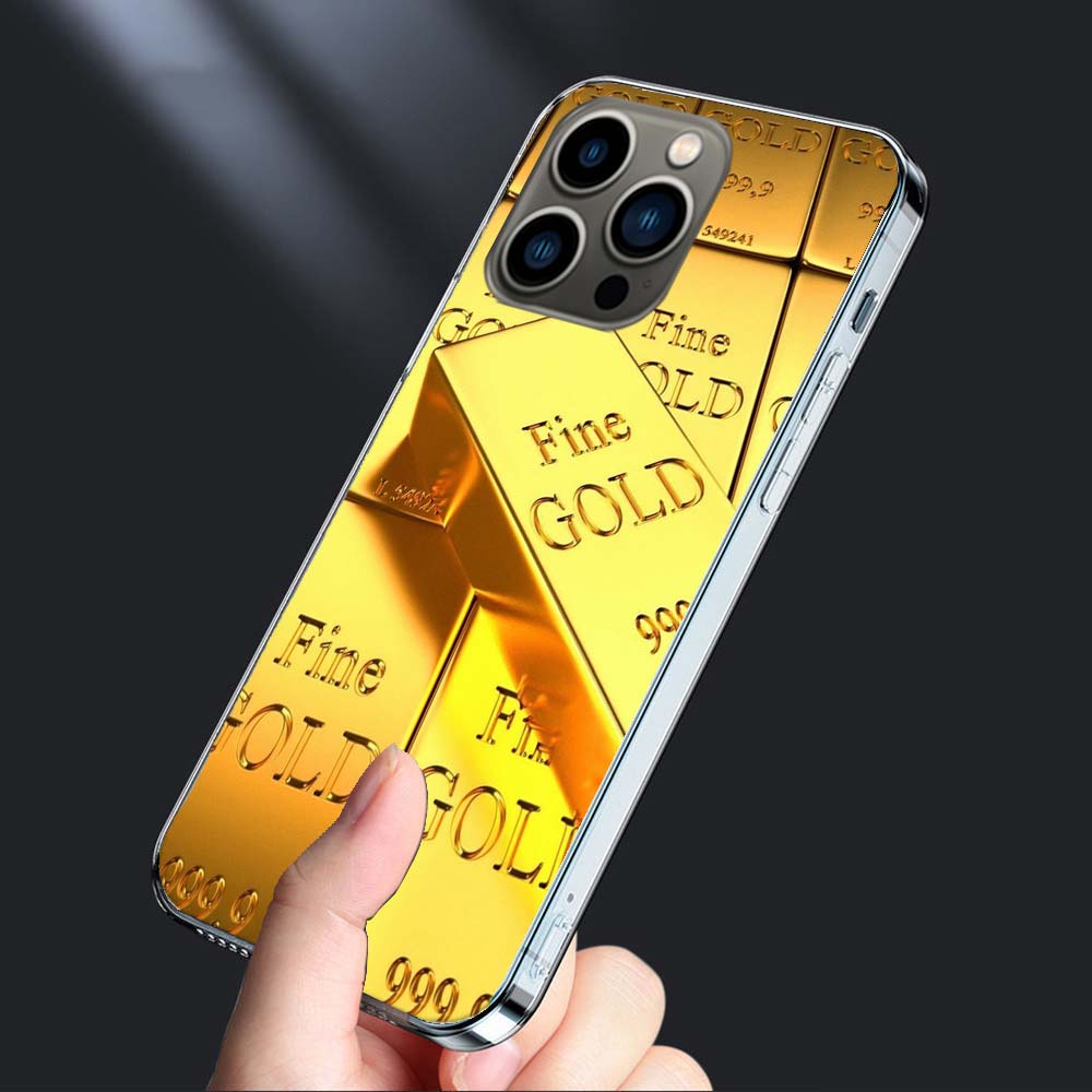 Gold Bar Wealth and Finance Phone Case For Iphone 16E 15 Pro 14 Plus 17E 16 17 Pro Max Air 11 12 13 Mini Shockproof Capa Cute