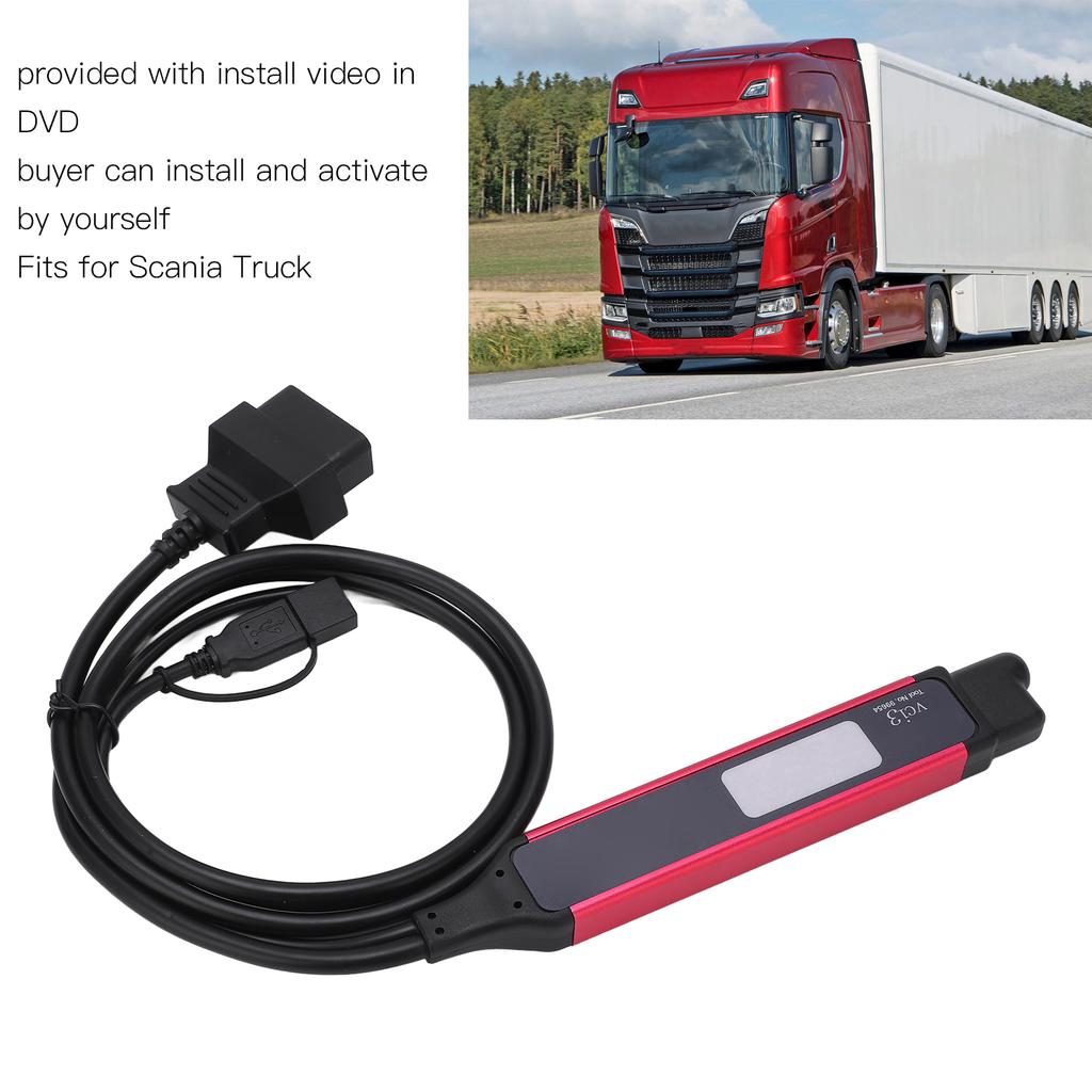 Nástroj na kontrolu motoru Skener nákladního vozidla Čtečka skeneru VCI 3 Wifi Bezdrátový diagnostický nástroj pro diagnostiku závad motoru pro nákladní vozidlo Scania