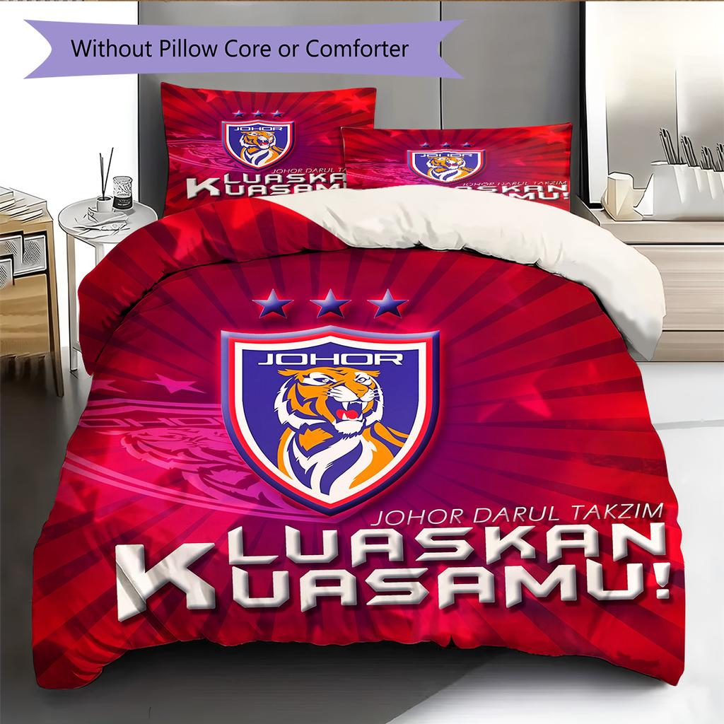 Fotbalový klub Vzor Povlečení Přikrývka Sada Domácí Dekorace Dárek (1 * povlak na peřinu + 2 * povlak na polštář bez jádra)