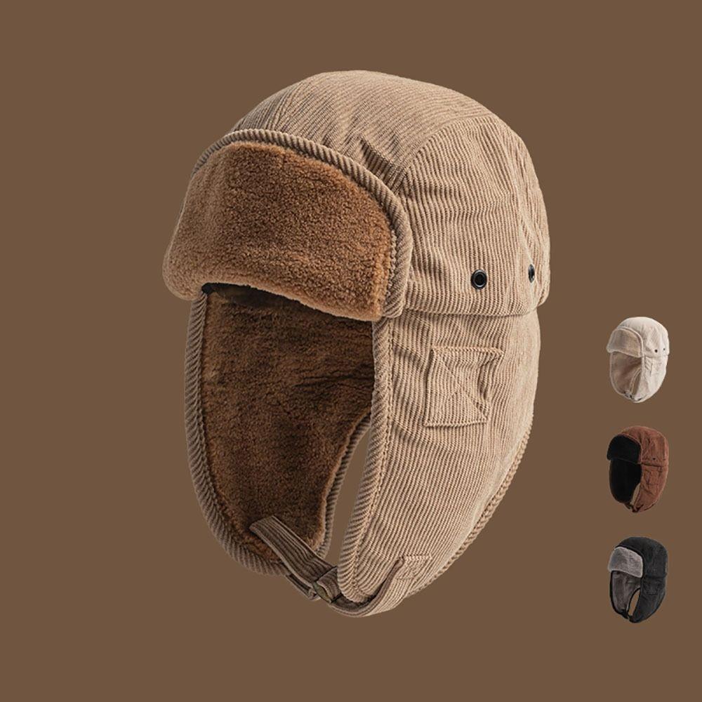 Windproof Snow Cap Warm Winter Ski Cap Retro Lei Feng Hat  Men Women
