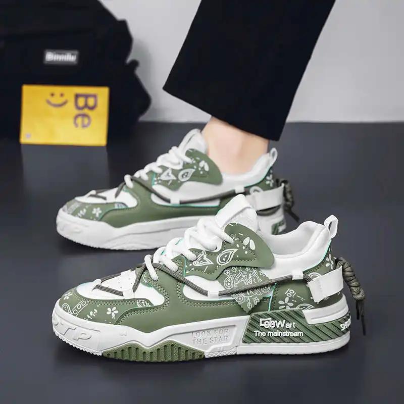 Fashion Lace Up Verdes Large Size Boots Casual Orange Sneakers Women Walking Shoes Sports Training Fashionable High-quality