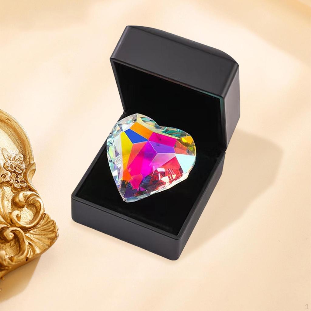 Colorful Heart Chandelier Prisms Pendant Multifunctional Elegant for Home Garden with Gift Box