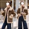 Women's 2025 Autumn/Winter Shearling Double-Sided Plush Fur Coat: Thick Deer Suede Cotton-Padded Jacket.