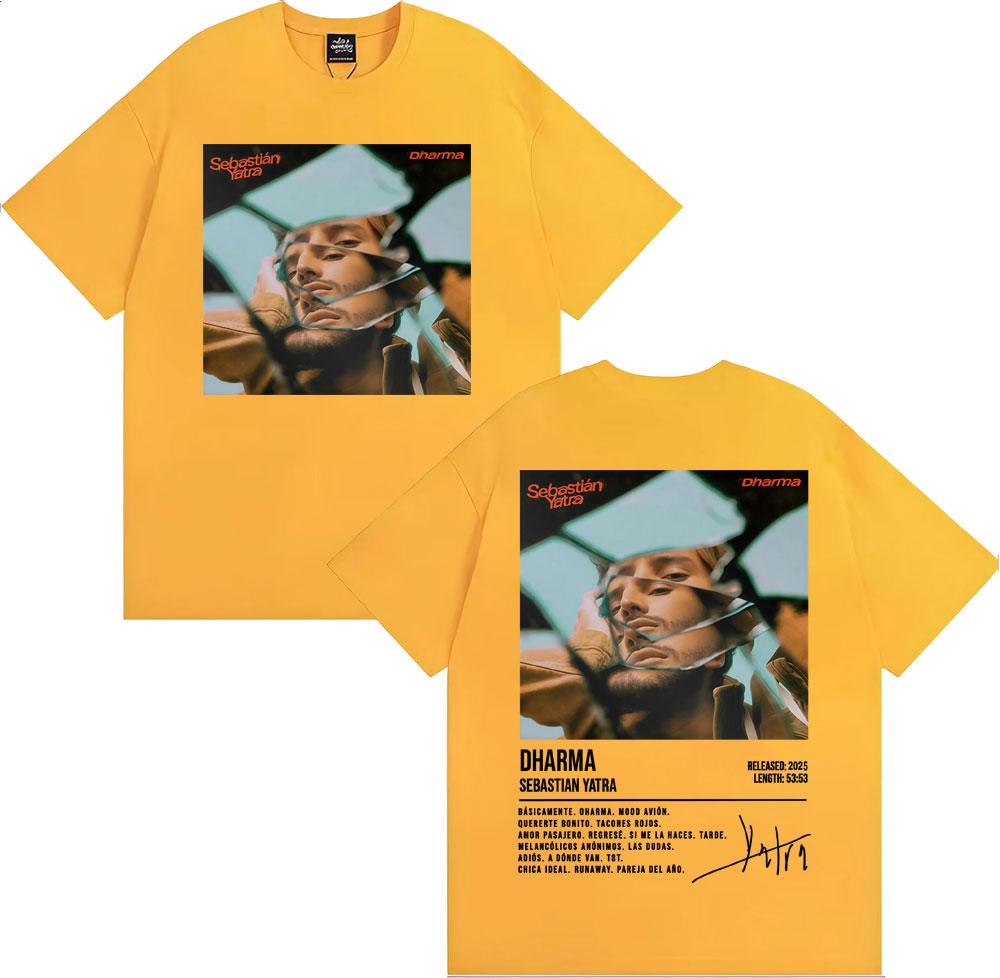 Sebastian Yatra Dharma 2025 Tour Merch T-shirts Men Women Vintage Hip Hop High Street T-shirt Casual O-Neck High Quality T Shirt