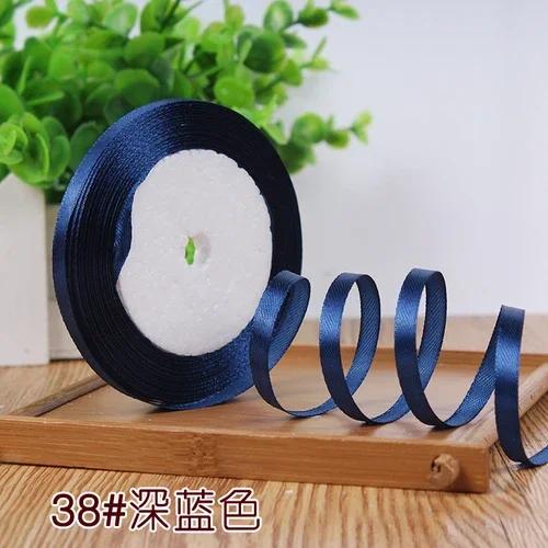 25Yards 6mm Silk Satin Ribbons for Crafts Bow Handmade Gift Wrap Partys Christmas Wedding Decorative Artificial DIY Accessories