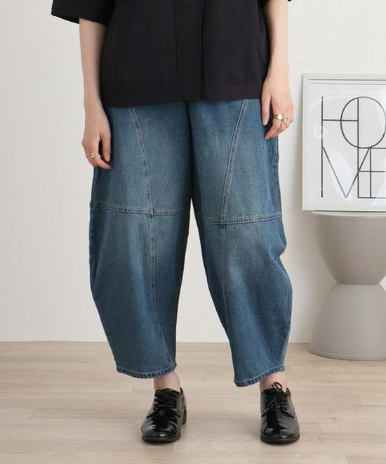 Классические японские джинсы-шаровары высокого класса для женщин, коллекция Весна/Лето 2024. One Size синий