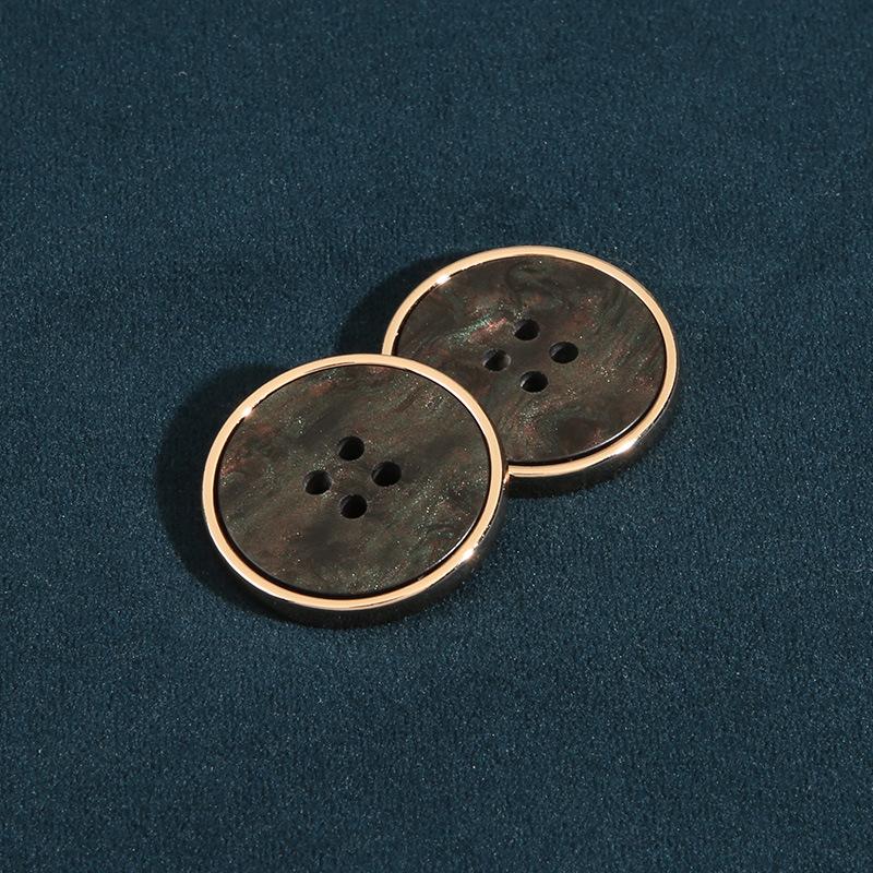 10Pcs Round Black Four-Eye Buttons Versatile Women'S Suit Jacket Coat Sweater Buttons Men'S Clothes Top High-End Buttons