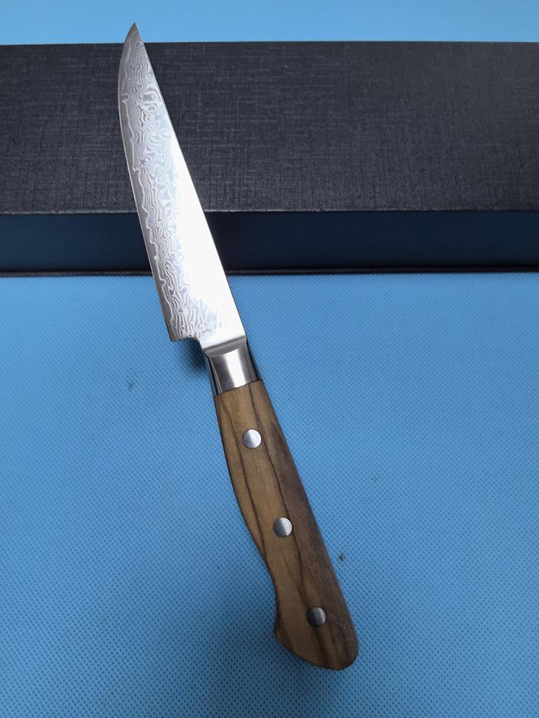 4.5 Inch Steak Knife 67-layers Damascus Steel 10Cr15Mov Blade Olive Wood Handle Cleaver Barbecue Paring Boning Kitchen Knives