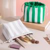 Portable Makeup Bag Organize Large Capacity Striped Cosmetic Organizer  Women