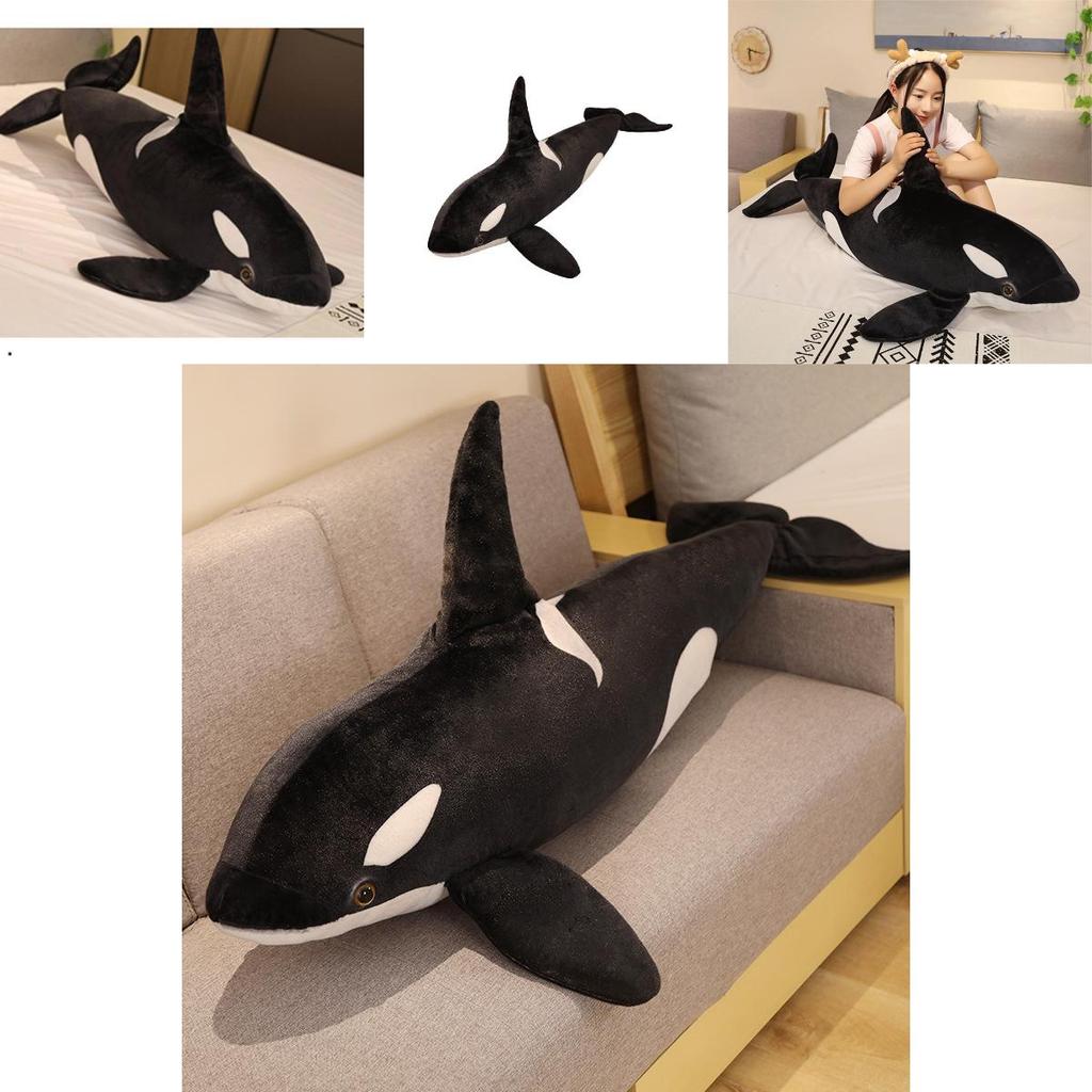 Realistic Killer Whale Plush Toy Soft And Cuddly Ocean Sea Life Stuffed Animal Pillow Doll