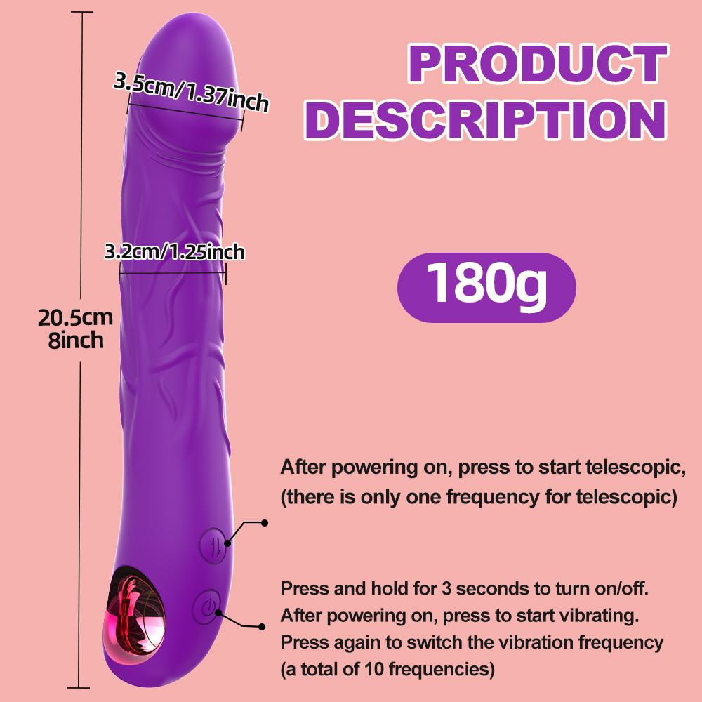 Teleskopvibrator Weicher Dildo Stoßend G-Punkt Klitorisstimulator Private Intime Momente Erwachsenen Persönlicher Massagegerät Sexuelle Wellness Sexspielzeug