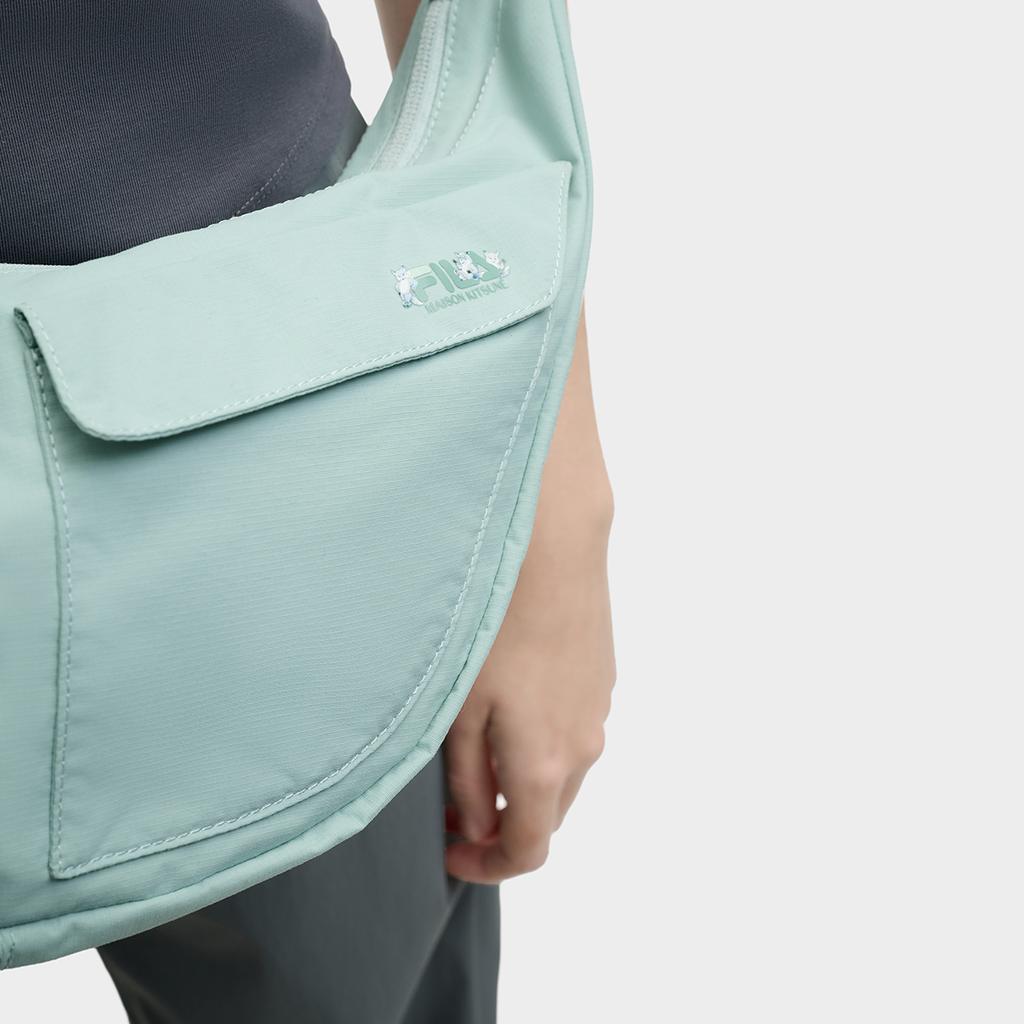 Fila X MAISON KITSUNÉ Casual Lightweight Versatile Fabric Crossbody Shoulder Bag Men Bags Muted-Blue F13U529131F-BU