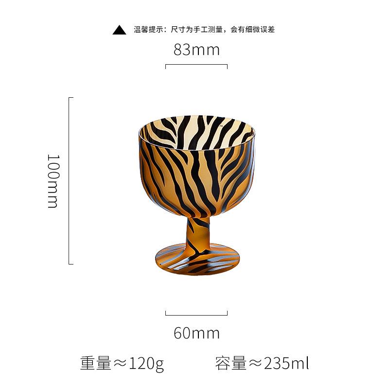 

Creative Hand Painted Cartoon High Foot Dessert Cup Crystal Glass Juice Ice Cream Milk Cup 201-300ml