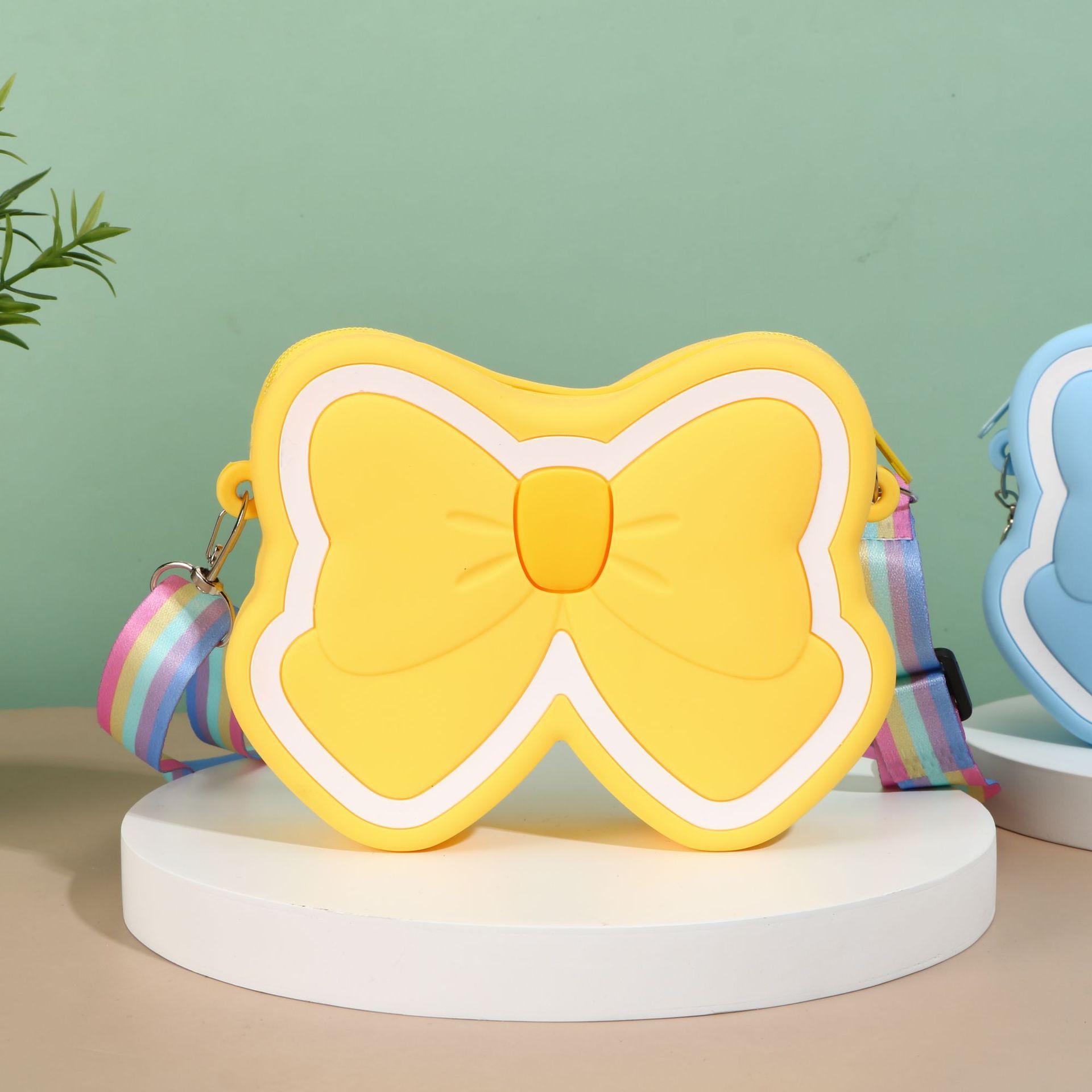 

Новая повседневная высококачественная дизайнерская детская сумка на плечо, силиконовая милая сумка-мессенджер с бабочкой, модная силиконовая сумка для девочек для девочек жёлтый