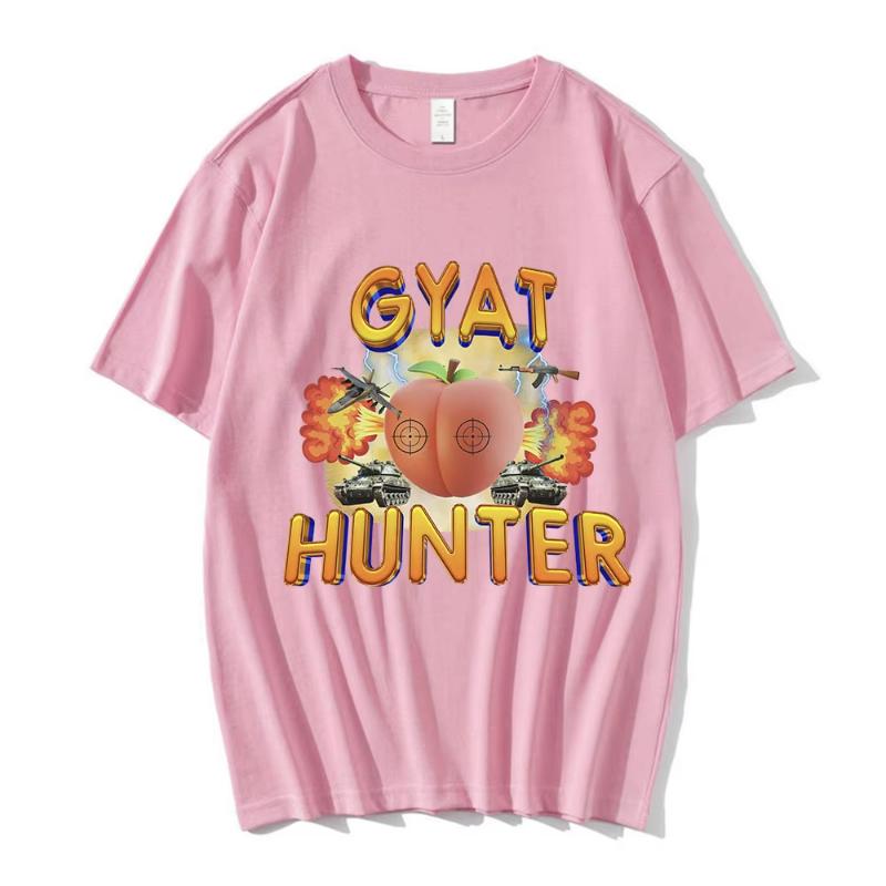 Gyat Hunter Funny Meme T-Shirt Women Fashion Vintage Short Sleeve T-shirts 100% Cotton Casual Loose Oversized T Shirt Streetwear