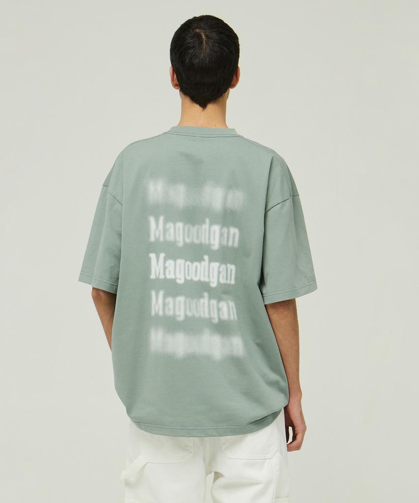 MAGOODGAN Swagver 3547 Back Art Oversized Khaki Short Sleeve Tee