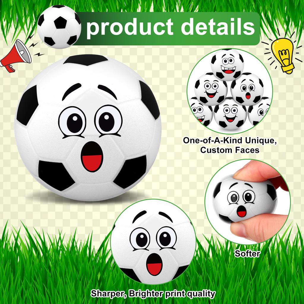 12 Pack Mini Stress Balls With 3 Funny Faces For Boys Girls Sport Squeeze Foam Balls For Party Favors Clas