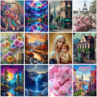 Nové 5D Diy Diamantové Malby 30x40 cm Mozaikové Stěny Diamantové Umění Malířské Sady Výšivky Plné Křišťálové Příslušenství Nové 2025 Barva