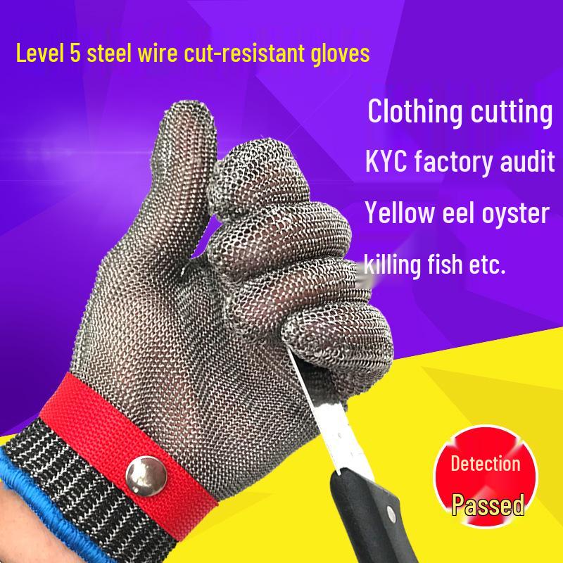 316L Nerezová ocel odolná proti opotřebení Protipořezové rukavice pro zpracování ryb