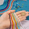 Beadthoven Glass Cut Beads, Abacus Beads, Imitation Jade Bicone Beads, 4-4.5x3.5-4mm, Approximately 1780-1920 Pieces, Colorful Faceted Glass Beads,