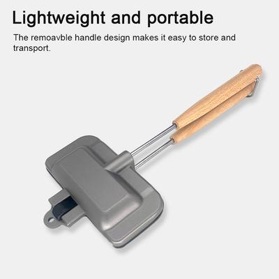 Camping Sandwich Baking Pan Double-Sided Sandwich Maker Non-Stick Aluminum Flip Grill Pan with