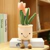 Pink Tulip Plush Toy - 13.7" Cute Flower Pillow & Stuffed Animal, Plant Plushies for Nature Room Decor