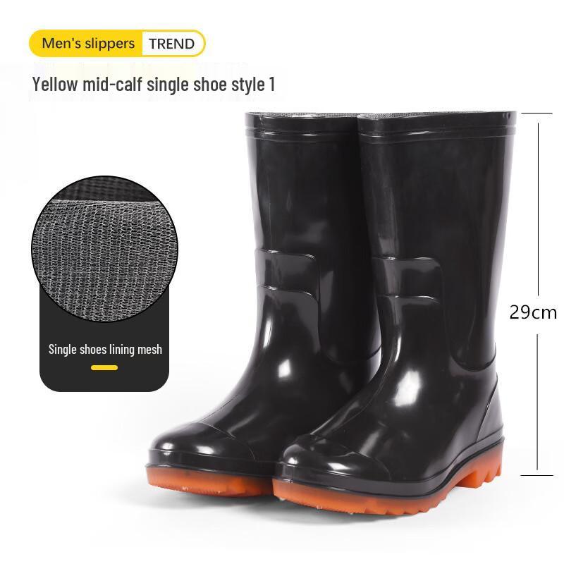 Yong Quan Men s Mid-Calf Work Rain Boots