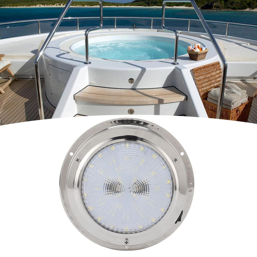 LED Surface Mount Dome Marine Ceiling Dome 42 IP65 Waterproof Interior Cabin Light for and Yachts Light, 5.5-inch Light, LEDs, Caravans, RVs, Boats,