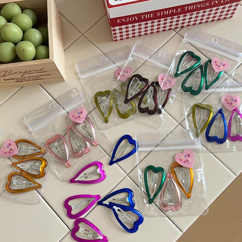 3pcs Ins Sweet Girl Cute Nectarine Heart BB Clip Broken Hair Bangs Love Clip New Hair Accessories Headdress
