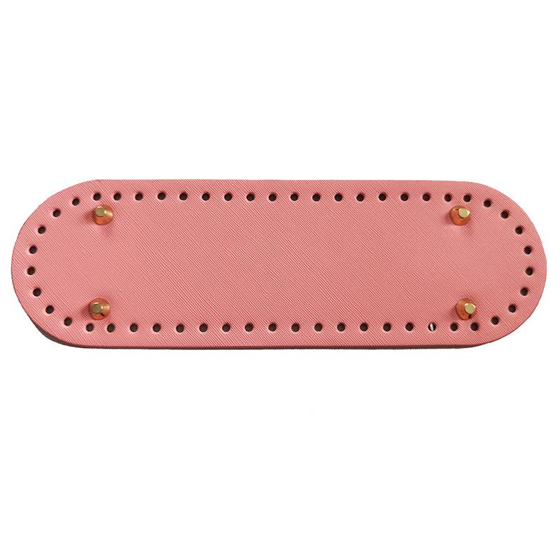 "Geantă Croșetată 8x26": Poșetă Ovală din Lână Lucrată Manual cu Placă de Fund din Piele"