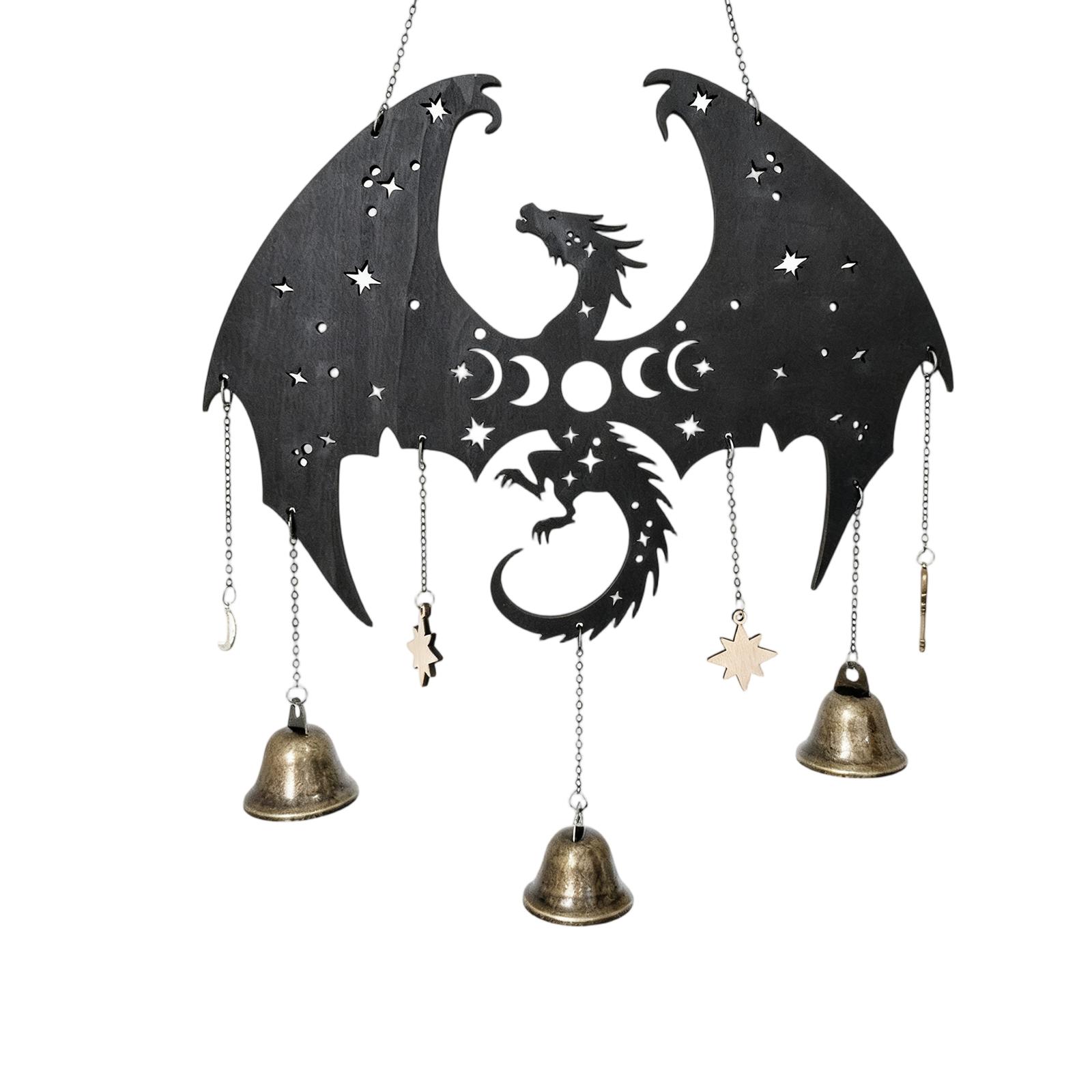 

Wind Chime Door Bell Wall Hanging Bell With Wooden Beads 1pc One Size чёрный