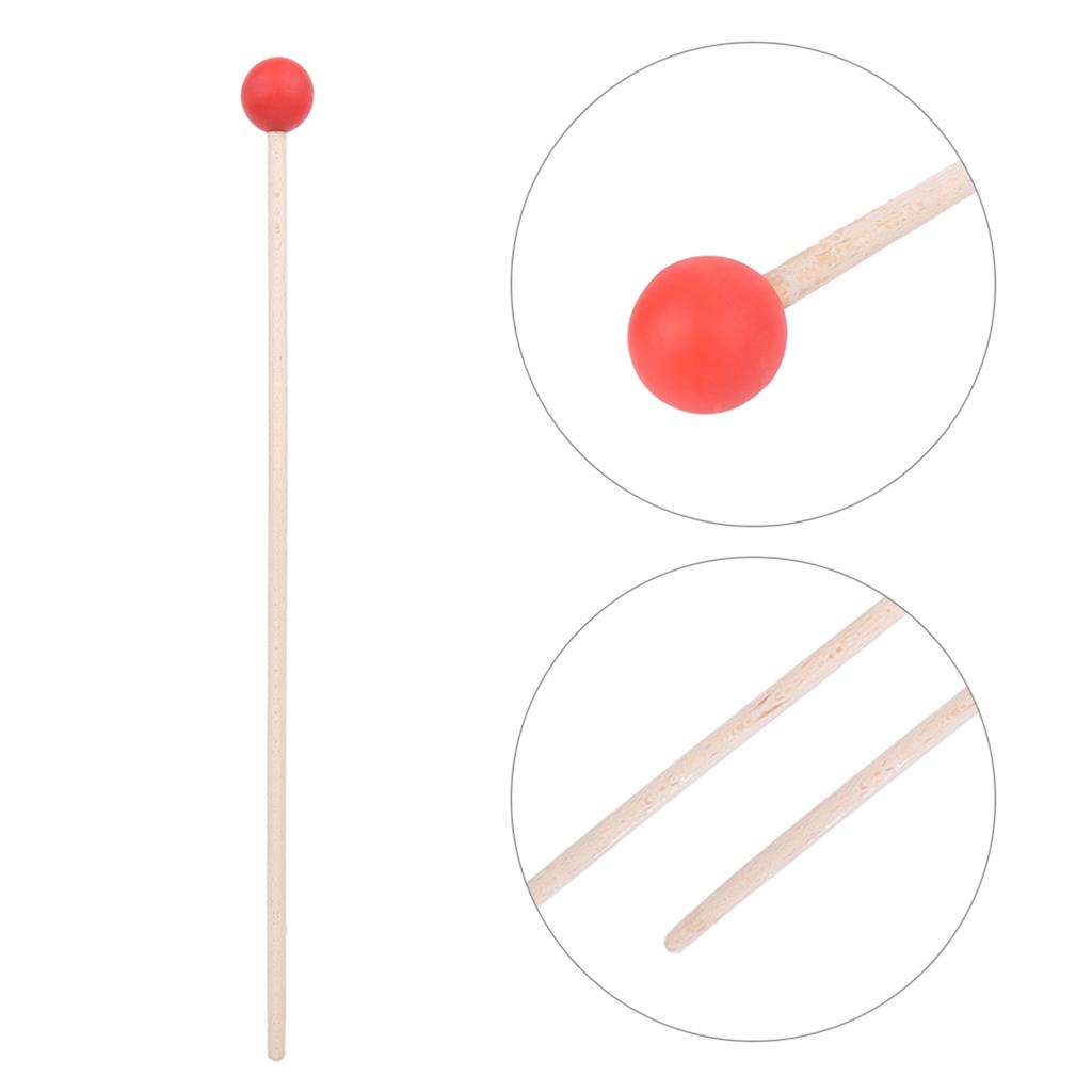 2Pcs Drum Mallet Hammer Musical Instrument Accessories for Xylophone Timpani Snare DrumsRed