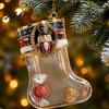 3D Three Dimensional Gift Ornaments Fillable Christmas Stocking Acrylic Ornament, Transparent Candy Filled Tree Small Fillers for Holidays Hanging