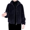 Winter Thick Faux Fur Coat Women Short Zip Up Cardigan Jacket Turn Down Collar Long Sleeves Cold Proof Outdoor School Outerwear