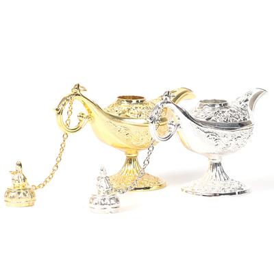 Lampada di Aladino da favola vuota, teiera dei desideri, ornamenti retrò per aromaterapia