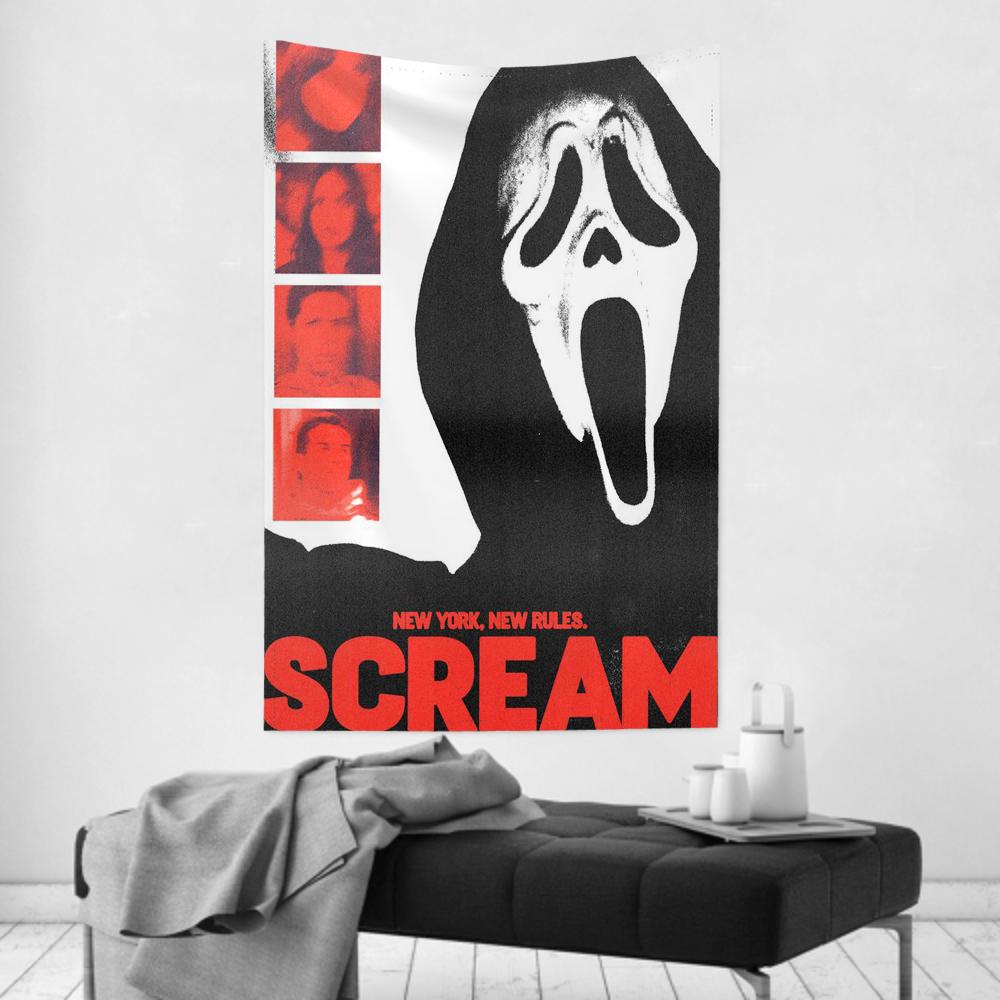 American Thriller Suspense Movie SScream Tapestry Room Decor Wall Cloth Party Hanging Background Room Decor Baby Room