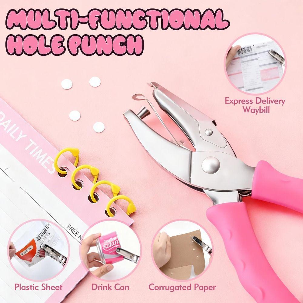 Perfurador de Furo Redondo Perfurador de Furo Único DIY Portátil Perfurador de Círculo Escola Escritório Encadernação Papelaria