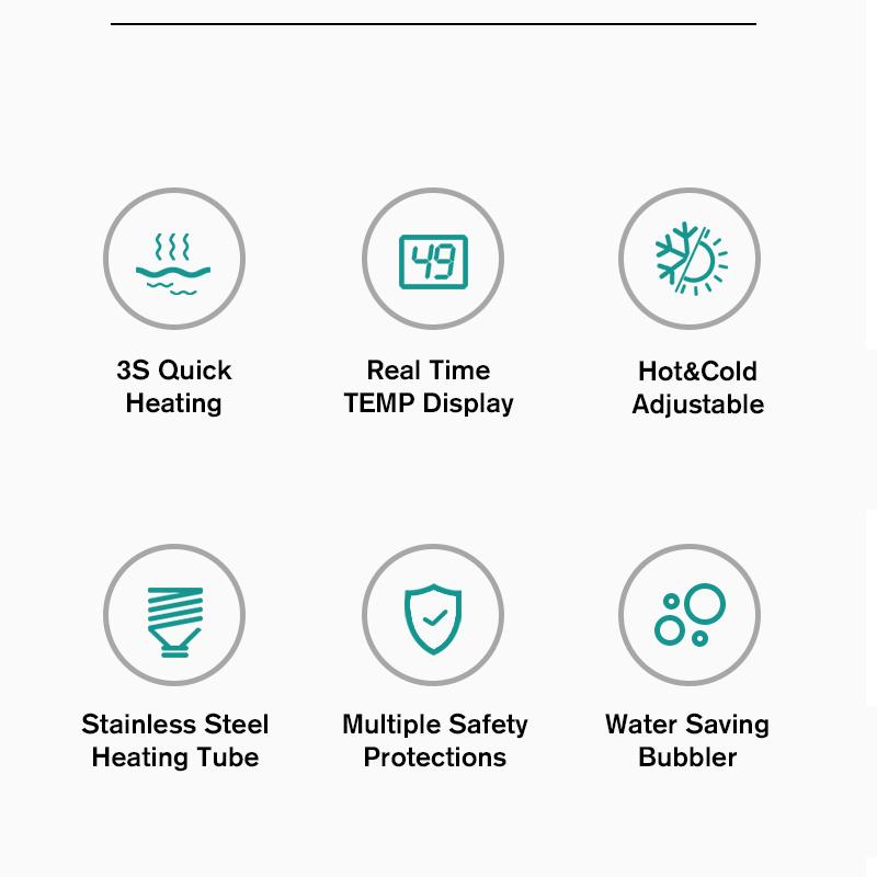 Cheap 3300W Electric Instant Heating Faucet Water Heater Kitchen Tankless  Bathroom Quickly Heating Tap With LED Ambient Light Temperature Display Tap  | Joom