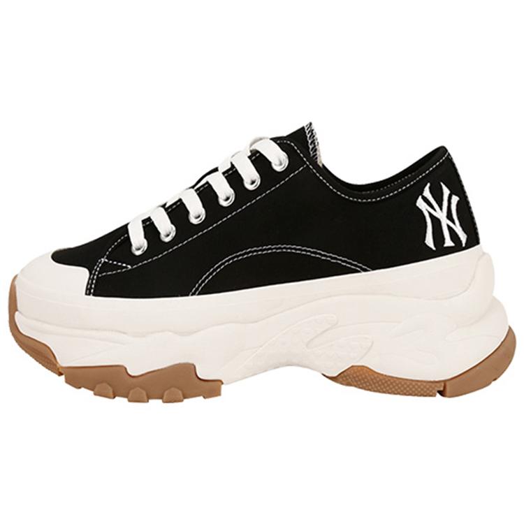 

New MLB Chunky High Low New York Yanker Anti Slip Wear Resistant Low Top Canvas Shoes Unisex Black 32SHU2111-50L 45