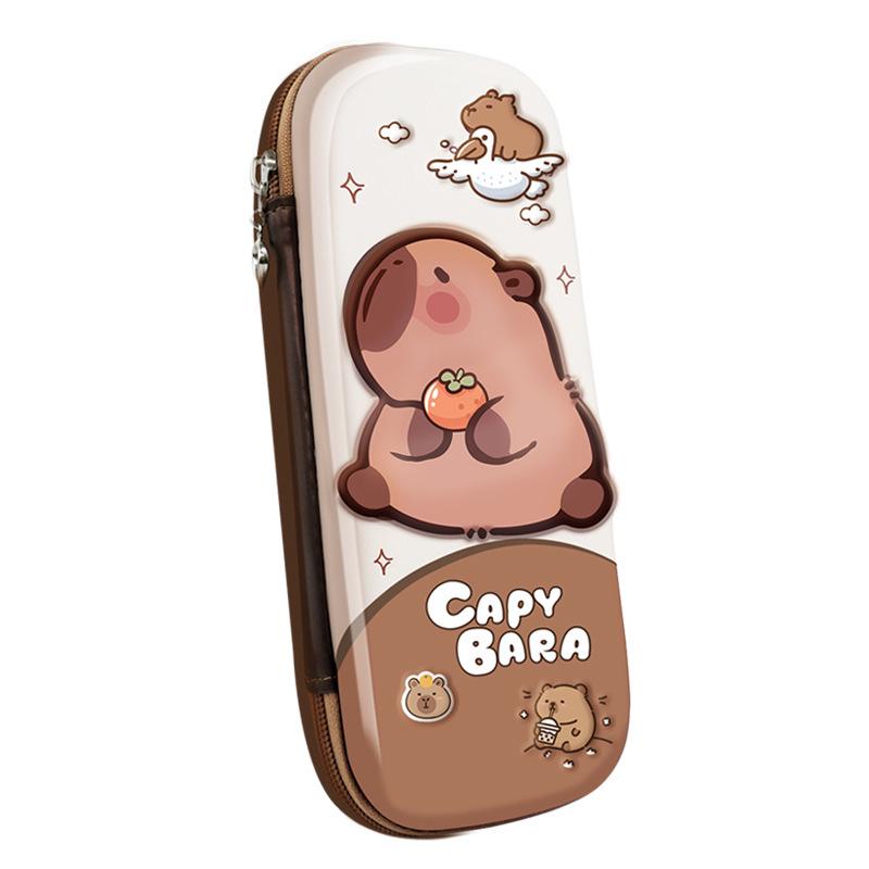 Capybara 3D Cartoon Pencil Case: Waterproof, Three-Layer Design for Primary School Students